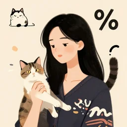 a woman 50% cat