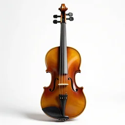 neon violin, photorealistic, isolated on a pure white background, centered, entire object in frame, sharp focus, soft studio lighting