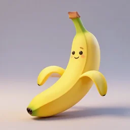 pixar style banana, 3D render