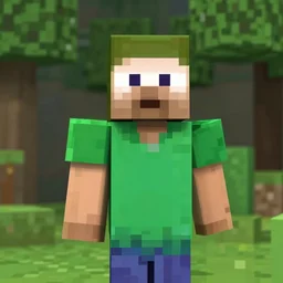 a green minecraft man with a white face on his shirt
