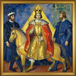 coronation of medieval king, golden ratio, fauvisme, art du XIXe siècle,  figurative oil on canvas by André Derain, Albert Marquet, Auguste Herbin, Louis Valtat, Musée d'Orsay catalogue