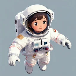 ( ( dither ) ) illustrated portrait of a young astronaut girl floating in space, colorful, ( ( mads berg ) ), christopher balaskas, rich grainy texture, detailed, dynamic composition, light blue filter, wide angle, grainy lights, high contrast, dark tint, halftone shaded, anime poster, realistic face
