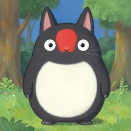 a cute Yokai painted in the style of Wayne Thiebaud