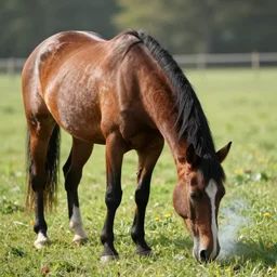 a smoking horse