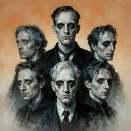 potrait of micheal rosen, by zdzislaw beksinski, by dariusz zawadzki, by john jude palencar, by micheal whelan, gothic, surrealism, cosmic horror, lovecraftian, cold hue's, warm tone gradient background, concept art, beautiful composition