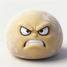 the rock as a mochi, detailed, angry mochi