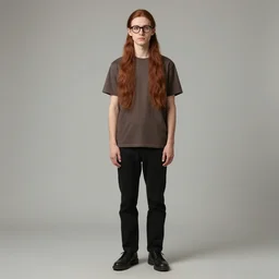 full body photo of a guy with chestnut hair long hair glasses tied into the trunk of a car with tape on mouth