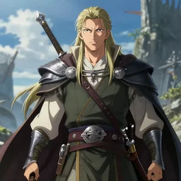 aragorn in an anime world, incredibly detailed, ultra realistic