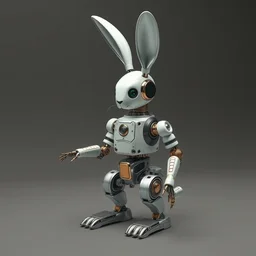 rabbit - like robot in the style of neoclassicism