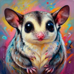 beautiful painting of hiphop sugar glider god, by gaston bussiere, j. c. leyendecker, craig mullins. trending on artstation, 8 k, masterpiece, graffiti paint, fine detail, full of color, intricate detail, golden ratio illustration, face enhance