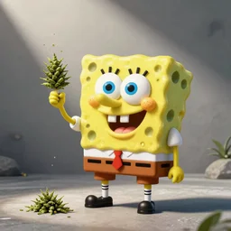 spongebob squarepants high on weed