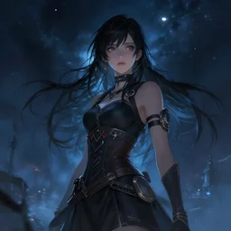 a girl from final fantasy live action, portal 2, evocative, mystical night, very very very very detailed, award winning, masterpiece digital painting by greg rutkowski, alex grey, artstation, 4 k wallpaper