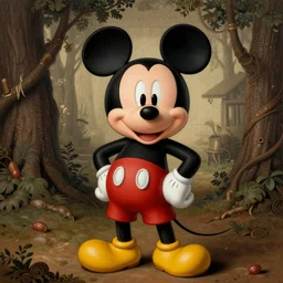 mickey mouse painted by hieronymus bosch, detailed digital art, trending on Artstation