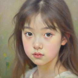 flower girl, wonderful eyes, her loose hair, delicate, intricate details, a real masterpiece, oil on canvas, author li zhang