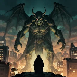 cthulu watching over a city