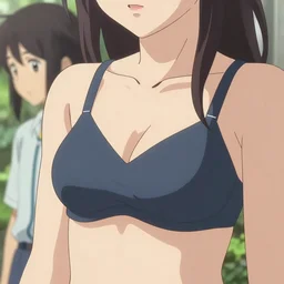 Worksafe. Close-up a girl wearing bra, by krenz cushart and makoto shinkai