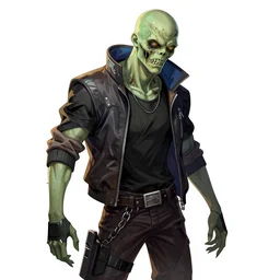 cyberpunk zombie, sharp lines, digital, artstation, colored in