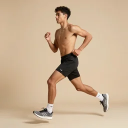 full boy athlete lifestyle runner in studio, studio photography, warm tones