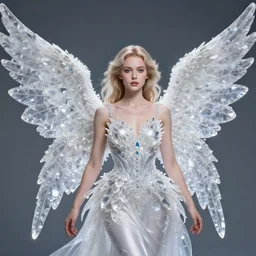 beautiful angel with crystal wings, highly detailed, 4k, HDR, award-winning photo