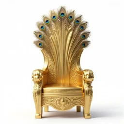 an art deco throne made of peacock feathers and gold, concept art, intricate, sharp focus, illustration, tamara de lepika, rutkowski, alphonse mucha