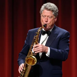 bill clinton as a muppet playing a saxophone