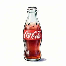 digital drawing of the coke logo personified as a cute soda themed girl in the style of the youtuber lavender towne, margaret keane style, large creepy eyes, extremely detailed and colorful eyes, digital art, deviant art, soda themed girl, hyper detailed eyes, money sign pupils, tim burton, scratchy lines