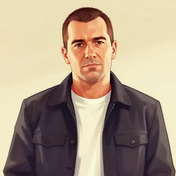 painting portrait of niko bellic from gta 4, cartoon, warm lighting. movie poster, illustration by bartek fedyczak, erak note, tooth wu, neil richards, kan liu, siwoo kim, jisu choe, trending on art station