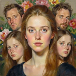 portrait of elizabeth bert with a floral background : : painted by artgerm, karol bak, artur bordalo, sandra chevrier : : portrait, character, illustration, hyperrealism, photorealism