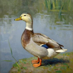 a duck on the prowl oil painting christian schad