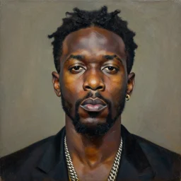 portrait of burna boy, painting by zdzislaw beksinski,