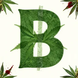 category b cannabis film poster, seamless weed texture, blood splatter on the sides, sharp render, painting, grainy tape, glitch, distortion, few details,