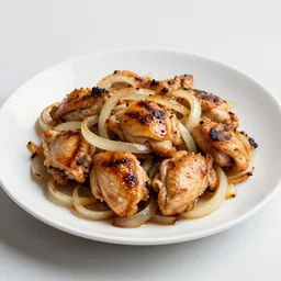 Barbecued chicken sauteed with onions, 4k UHD photo