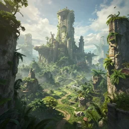 a sci-fi world where the cities have been taken back by nature ,realism, fantasy style, unreal engine, artstation,