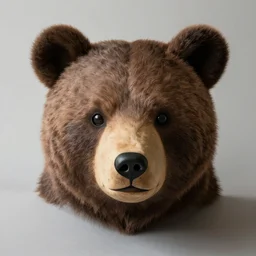 mask of bear, studio photo, soft lighting