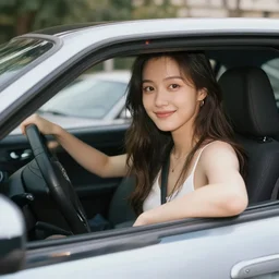 she has a car beautiful