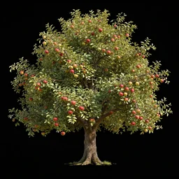 apple tree with low hanging fruits, black backgroud, by james gurney, concept art, intricate, hyper detailed, volumetric lighting, sharp focus, octane render, trending on artstation, 8 k