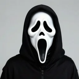 character portrait of Ghostface in the style of Lisa Frank,