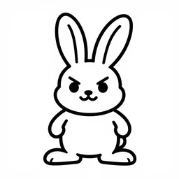 line art crazy rabbit vector illustration, bold lines, svg, mcbess, behance, devianart, artstation, dribble, creary, ello, cgsociety, drawcrowd, pixiv, concept art world, our art corner, newgrounds, doodle addicts, penup