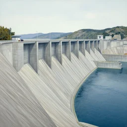 grand coulee dam, painting by norman rockwell