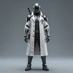 full length portrait photograph of a futuristic plague doctor warrior.  Extremely detailed. 8k
