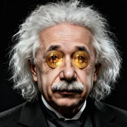 cell shaded front face head shot of einstein with overlaid bitcoin in his eyes, concept art, llustration, concept art by josan gonzales and wlop, by james jean, victo ngai, david rubin, mike mignola, laurie greasley, highly detailed, sharp focus, logo trending on artstation, hq, deviantart, art by artgem
