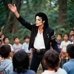 Michael Jackson thrills a group of missing kids in the woods