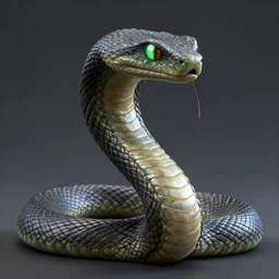 realistic, snake from metal gear, with glowing neon eyes, finely detailed, 4 k, photorealistic, cycles engine,