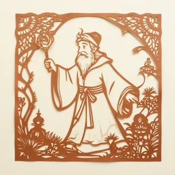 intricate cut paper sculpture of the sorcerer's apprentice from fantasia