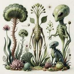 hyper - detailed matte illustration of alien flora and fauna by iris van herpen based on plate 6 1 of art forms in nature by ernst haeckel and