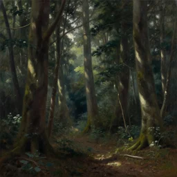 a painting of a thick forest, Michael Menzel