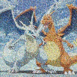 Blue-Eyes White Dragon in a pokemon battle with charizard, a still from the pokemon and Yu-Gi-Oh! crossover episode