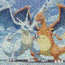 Blue-Eyes White Dragon in a pokemon battle with charizard, a still from the pokemon and Yu-Gi-Oh! crossover episode