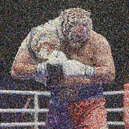 champion white tiger. hbo boxing footage. heavyweight match.