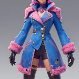 game asset of female coat clothing fashion corrupted by zerg hydralisk, no character, in gouache detailed paintings, props, stylized, 2 d sprites, kitbash, arcane, overwatch, blue and pink color scheme, 8 k, close up